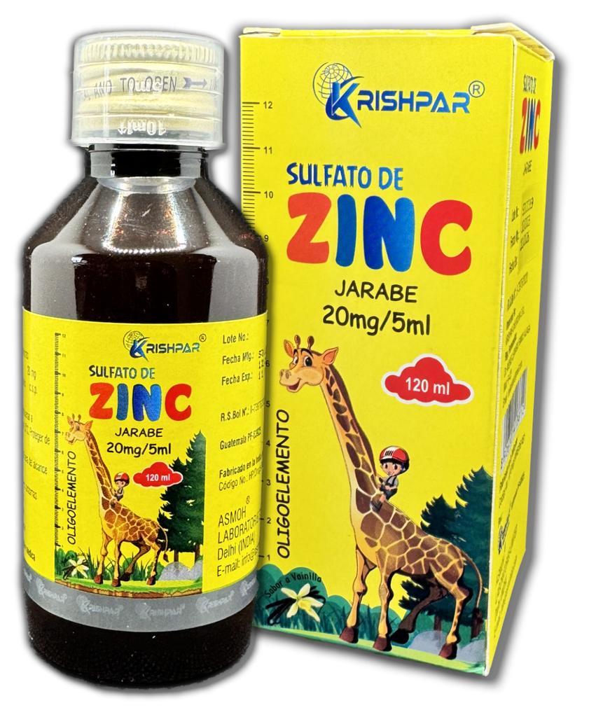Sulfato de Zinc, Jarabe - 20mg/5 mL