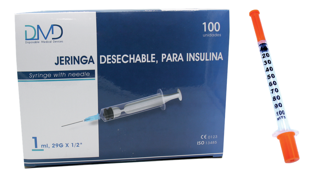 Jeringa para Insulina 1 mL - 29G x 1/2" - 