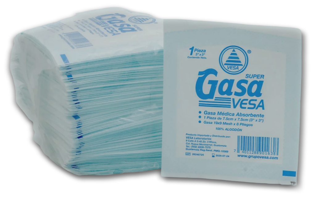 Gasa Vesa, 1x3"x3", bolsa