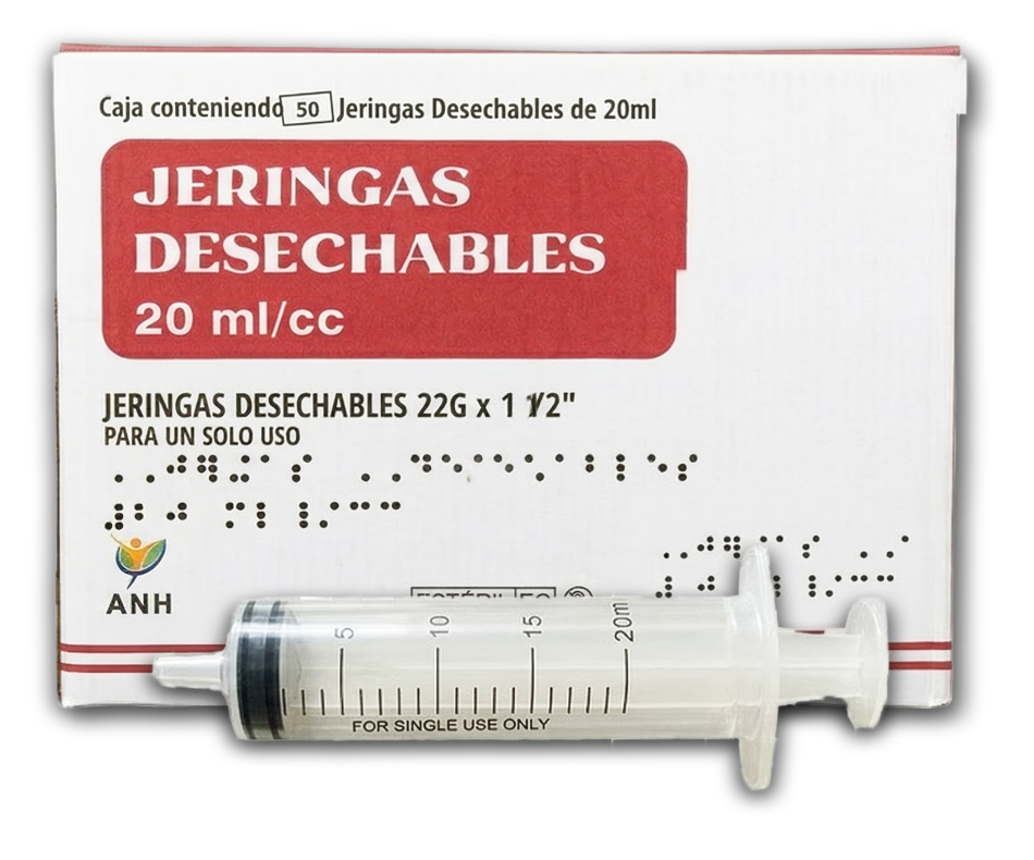 Jeringa descartable 20 ml - 22G x 1 1/2" - (ANH)