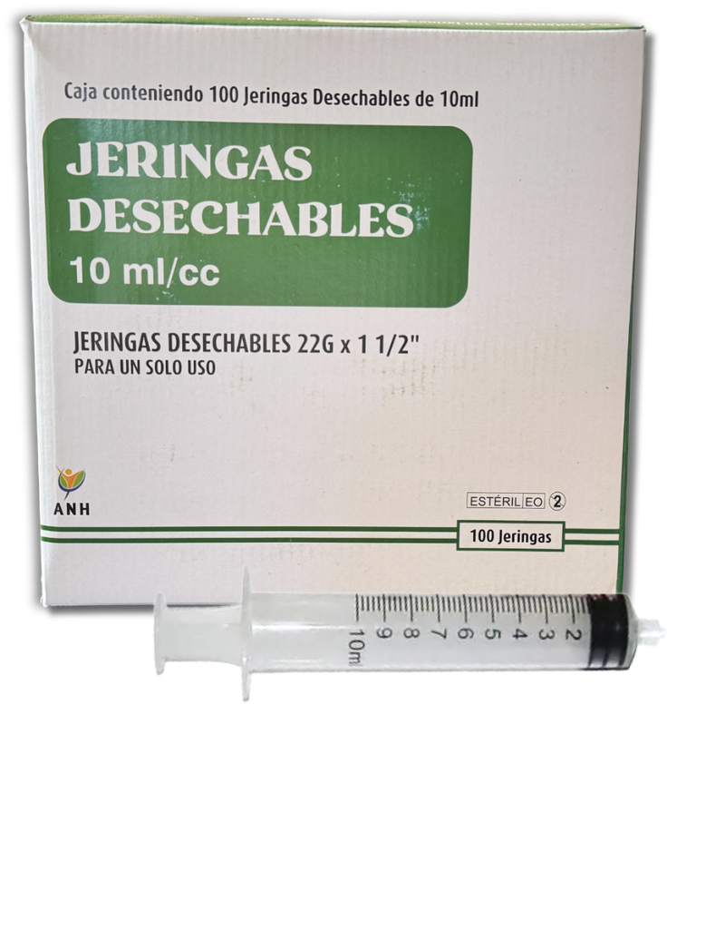 Jeringa descartable 10 ml - 22G x 1 1/2" - (ANH)