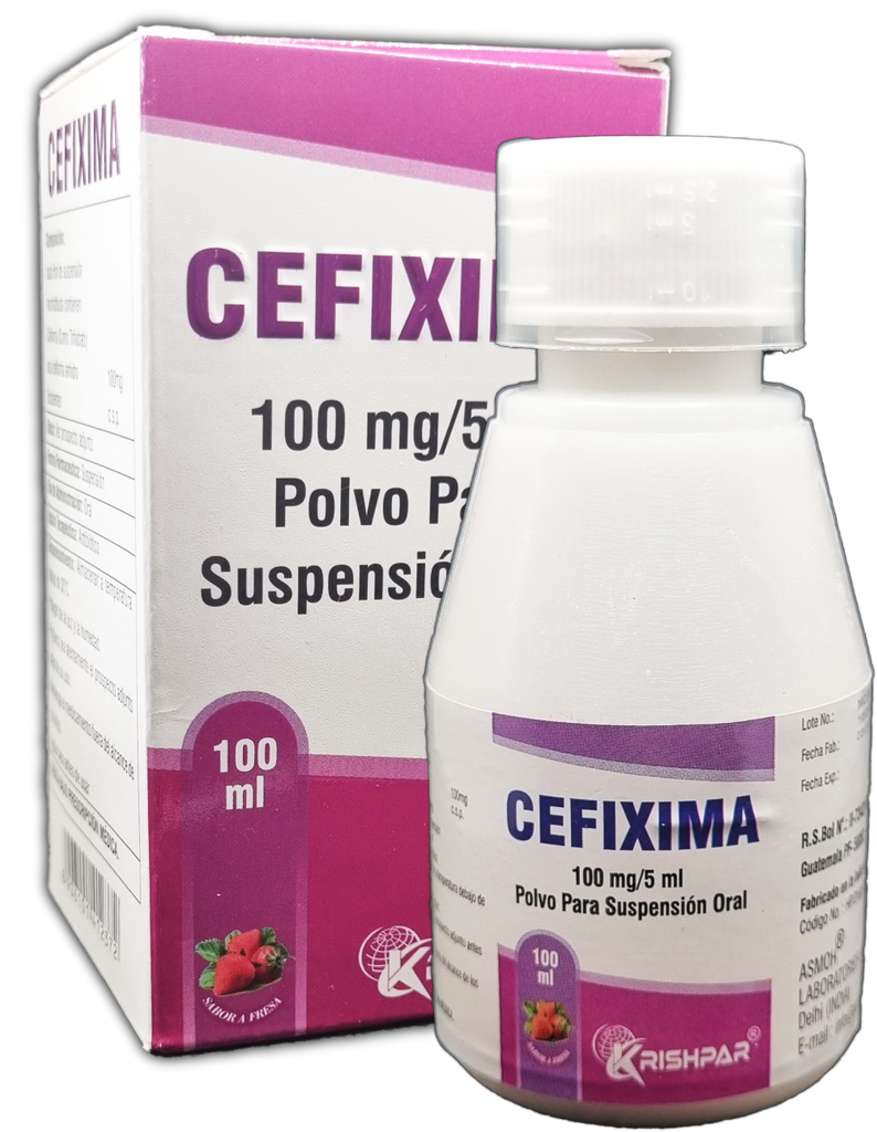 Cefixima 100 mg/5 mL, polvo suspension