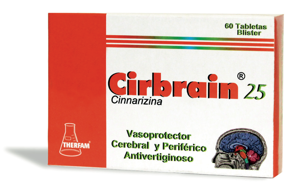 Cirbrain 25 mg, caja x 60 tabletas