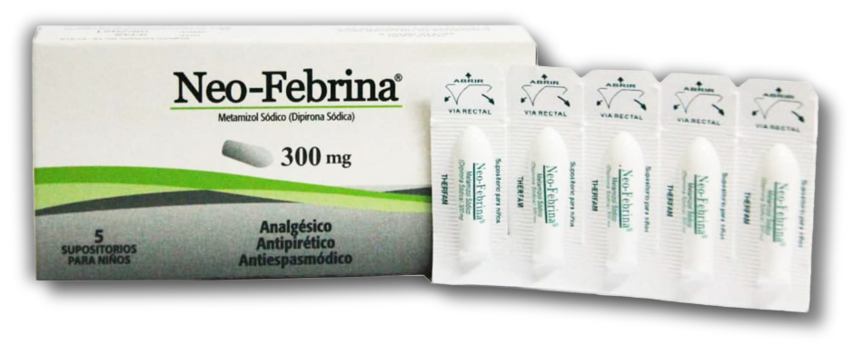 Neo Febrina 300 mg, caja x 5 supositorios