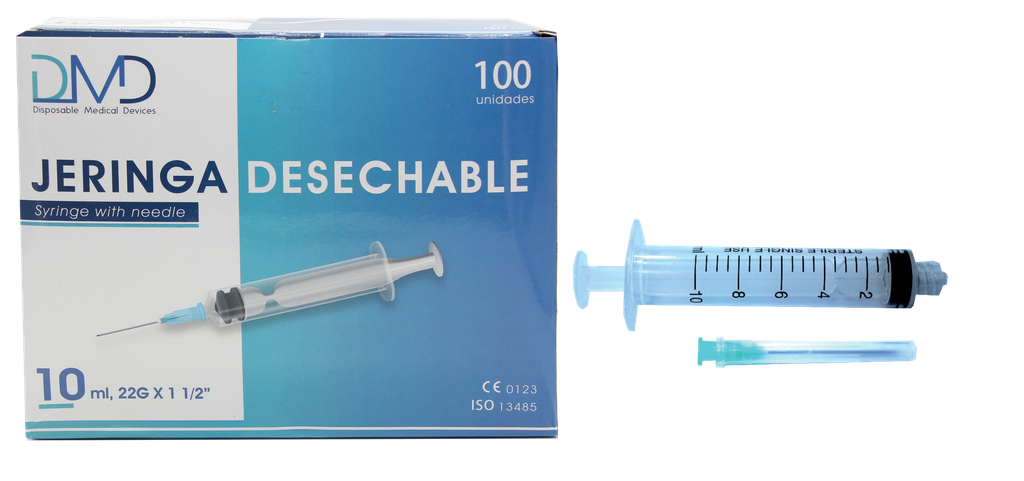 Jeringa descartable 10 mL - 22G x 1 1/2" - (DMD)