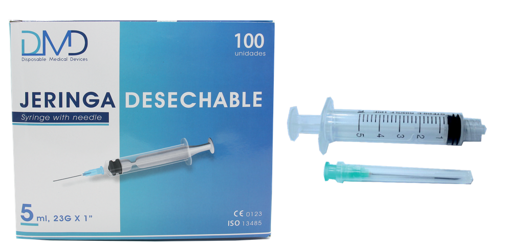 Jeringa descartable 5 mL - 22G x 1 1/2" - (DMD)