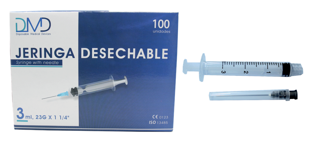 Jeringa descartable 3 mL - 22G x 1 1/2" - (DMD)