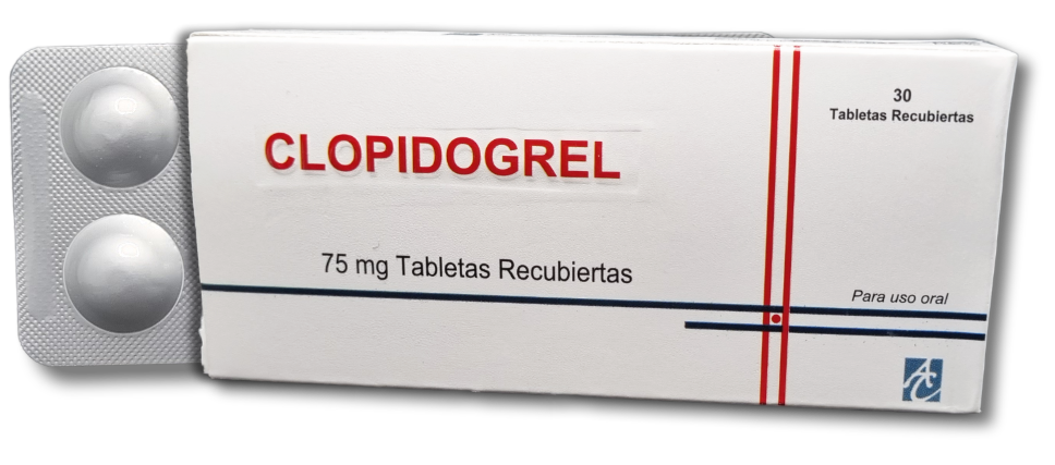 Clopidogrel 75 mg, caja x 30 tabs