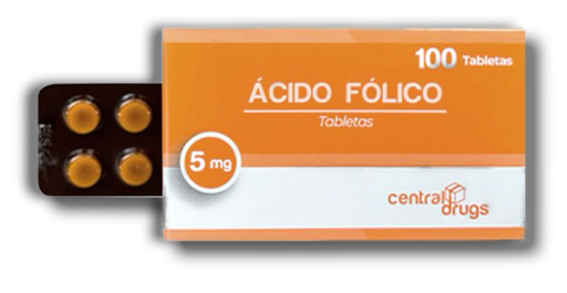 [CD-016] Acido Fólico CD 5 mg, Tabletas