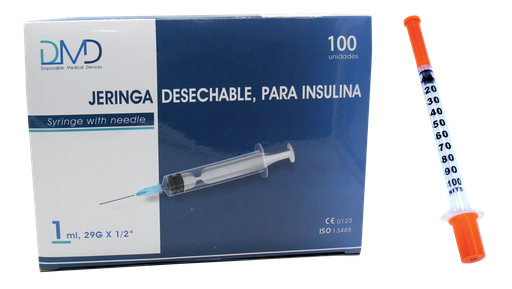 [TH-031] Jeringa para Insulina 1 mL - 29G x 1/2" - (DMD)