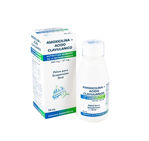 [W-002] Amoxicilina + Acido Clavulánico 400/57, suspensión