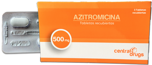 [CD-039] Azitromicina CD 500 mg, caja 3 tabletas