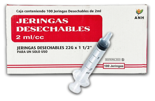 [ANH-015] Jeringa 2 ml, aguja 22G x 1 1/2"