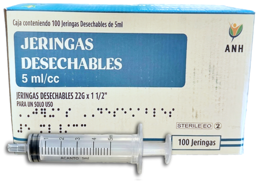 [ANH-016] Jeringa descartable 5 ml - 22G x 1 1/2" - (ANH)